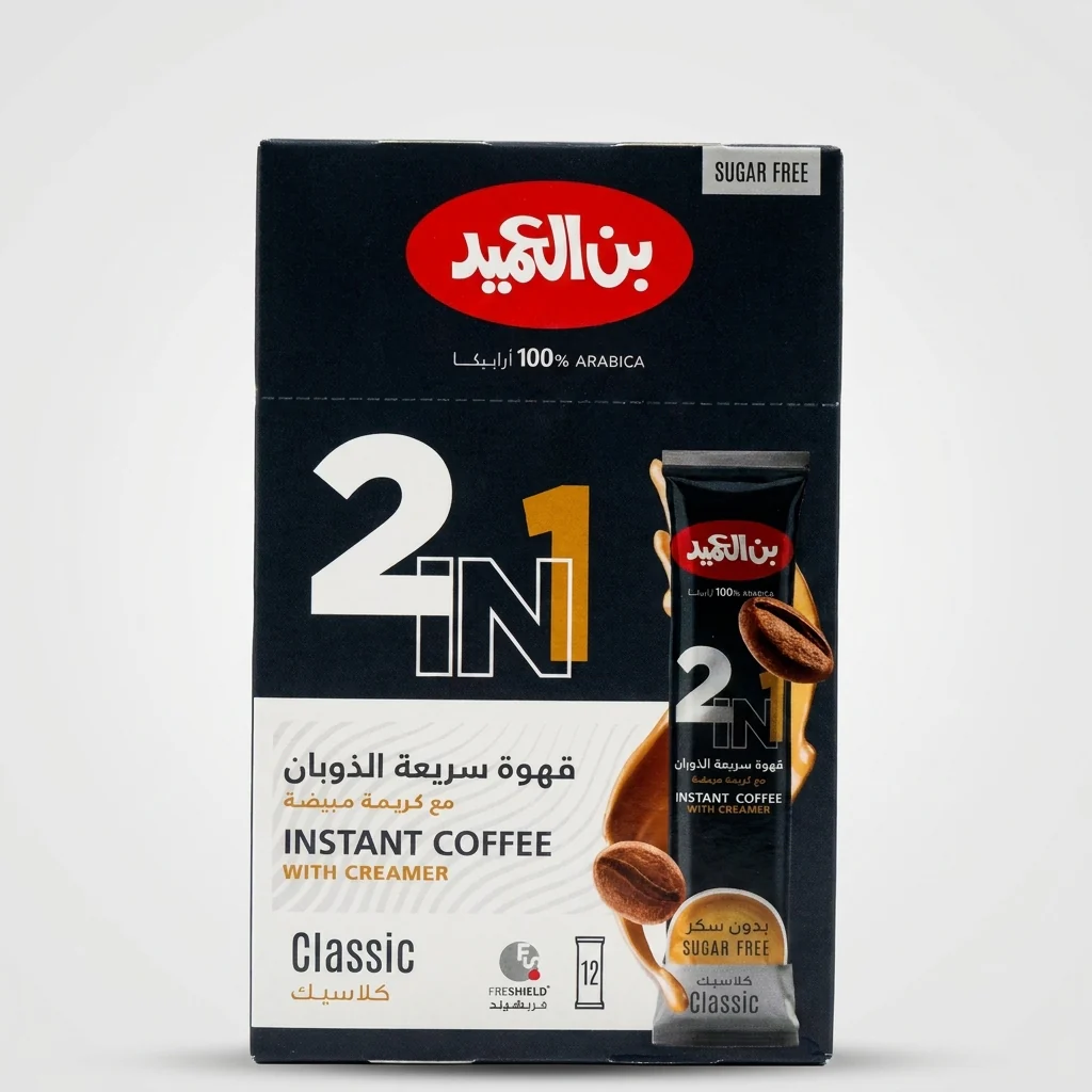 Alameed 2-in-1 Instant Coffee with Creamer 13g x 12 - Sugar Free Classic