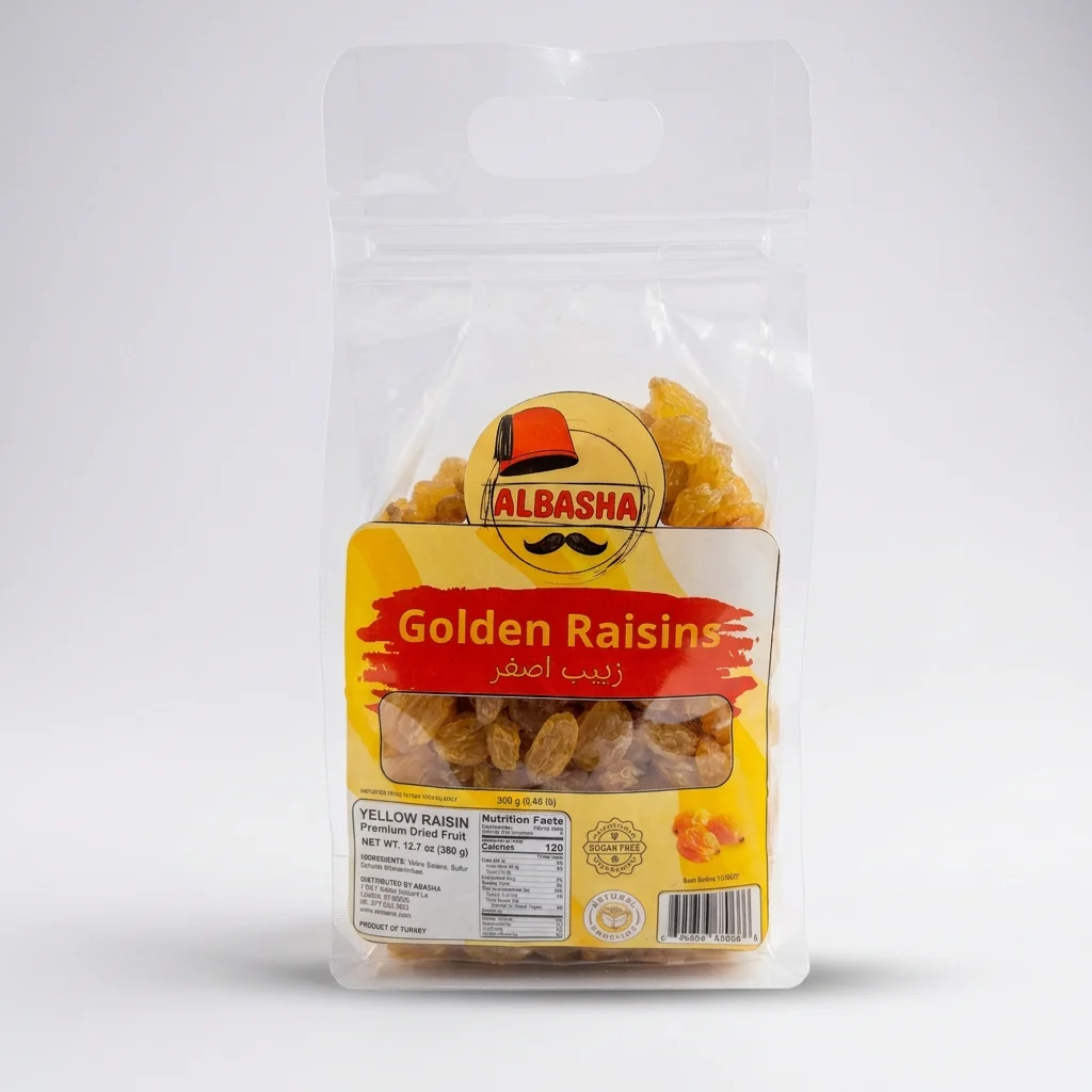 AlBasha Golden Raisins 500g - Premium Turkish Yellow Dried Fruit