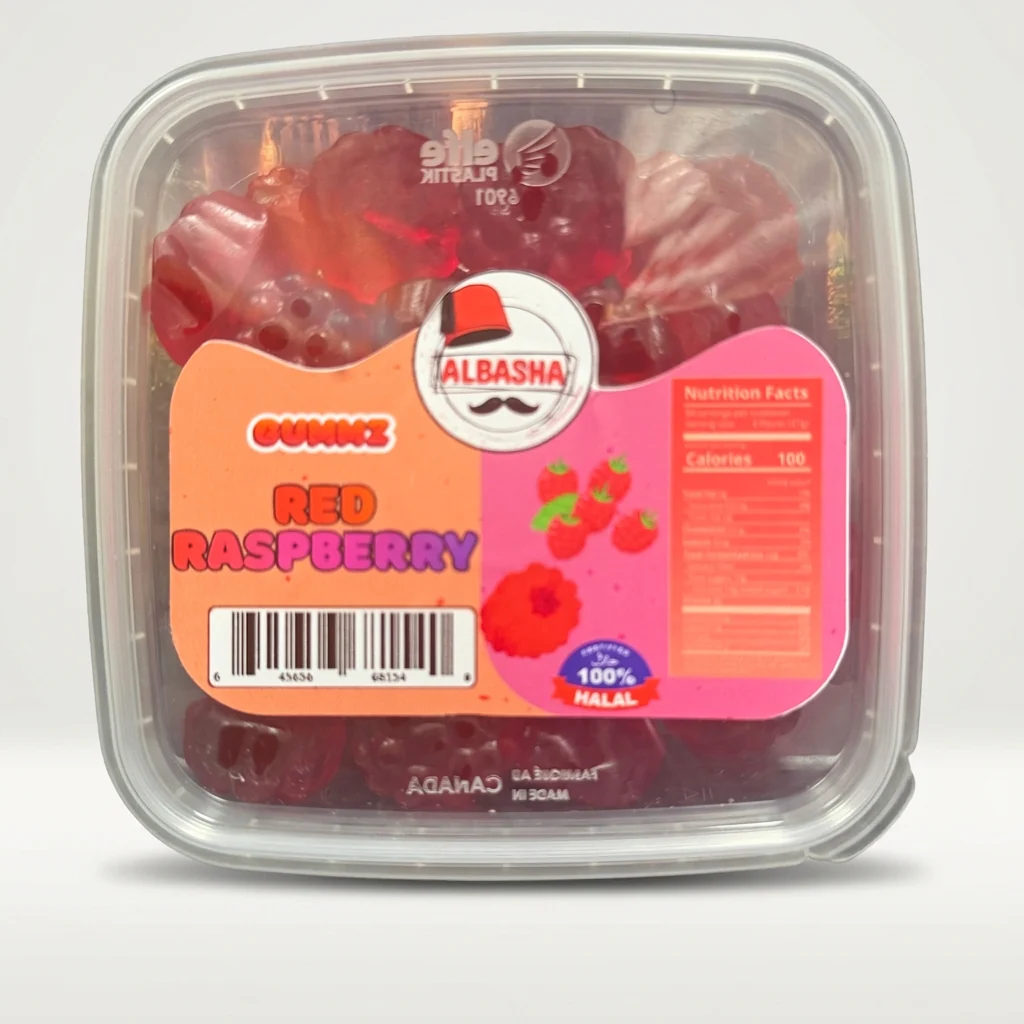AlBasha Gummies Red Raspberry - 100% Halal Certified Fruit Candy - Image 2