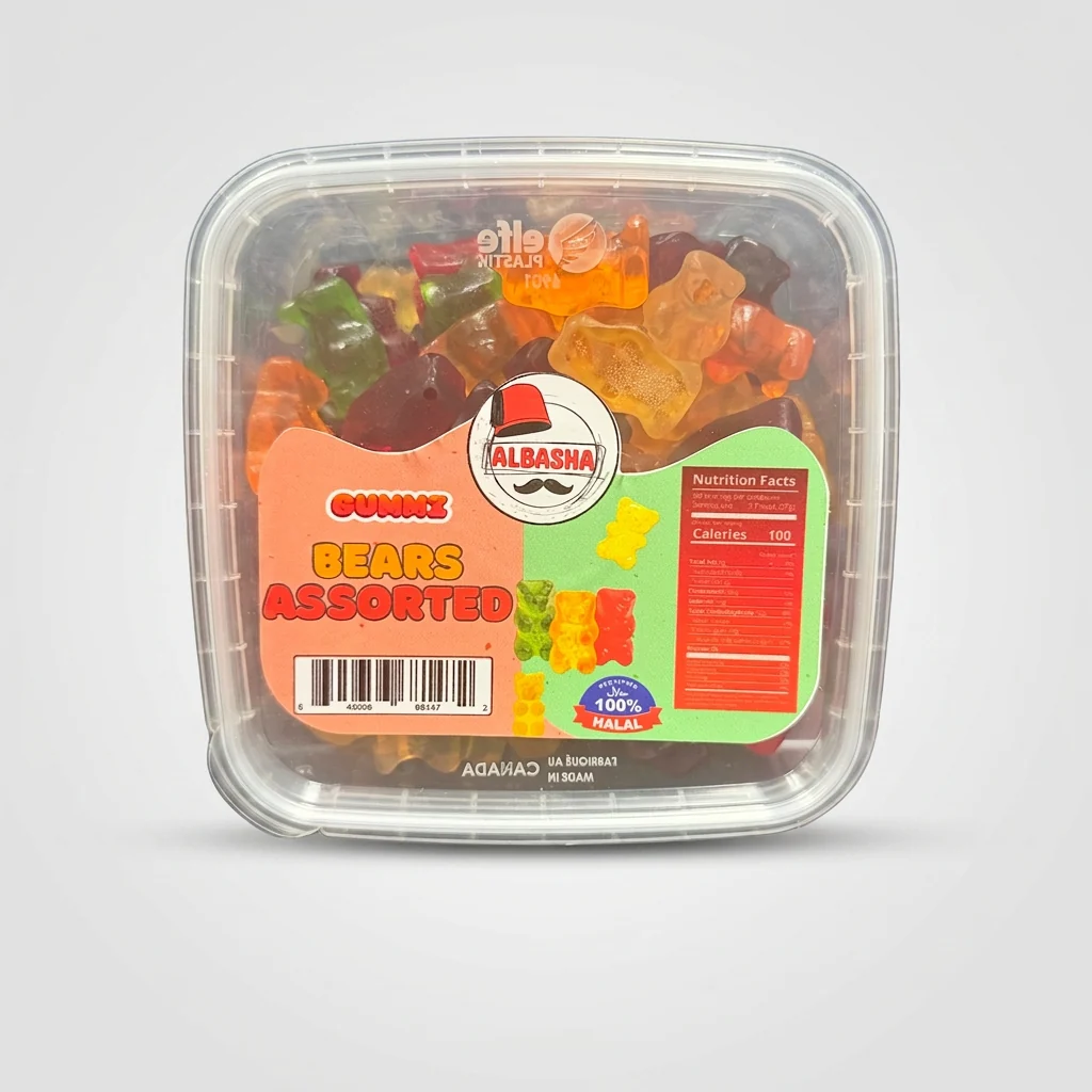 AlBasha Gummy Bears Assorted - 100% Halal Fruit Flavored Candy - Image 2