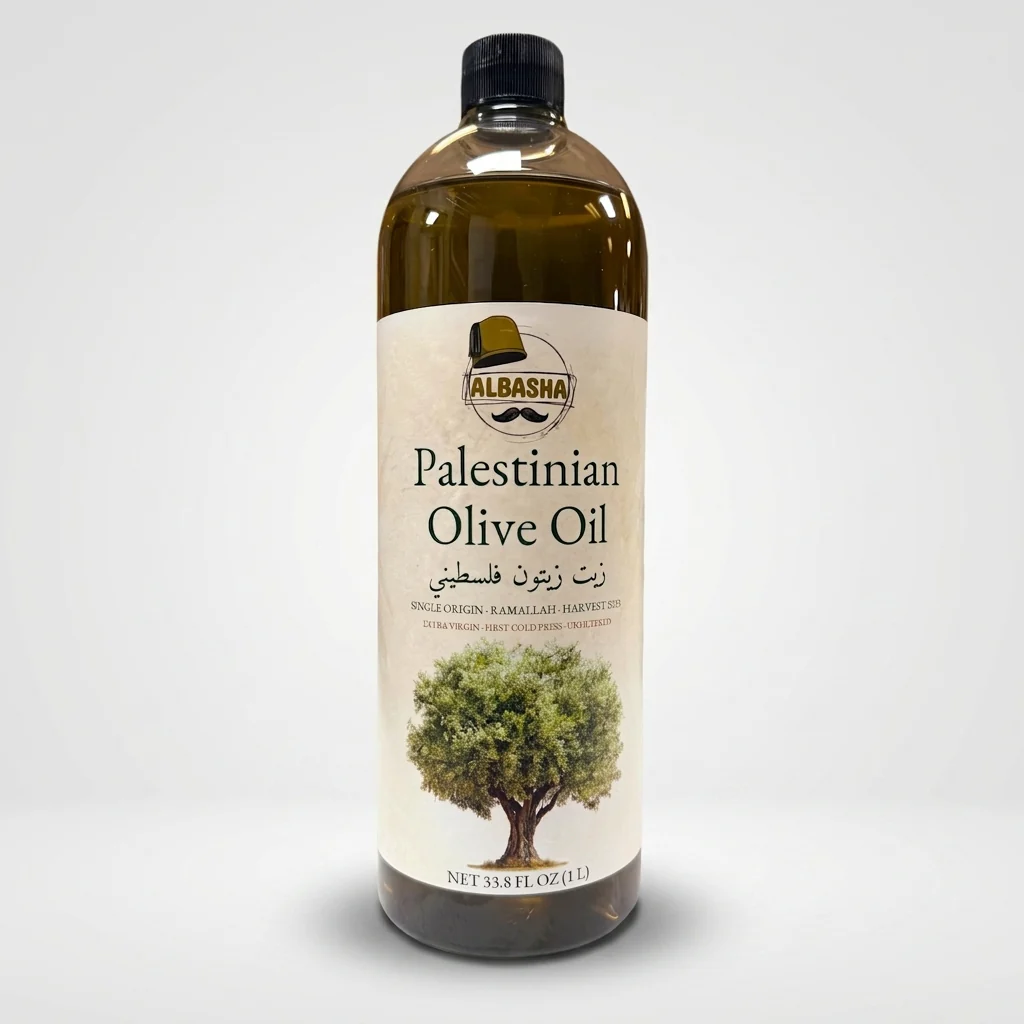 AlBasha Palestinian Olive Oil 33.8 oz - Single Origin Ramallah Harvest