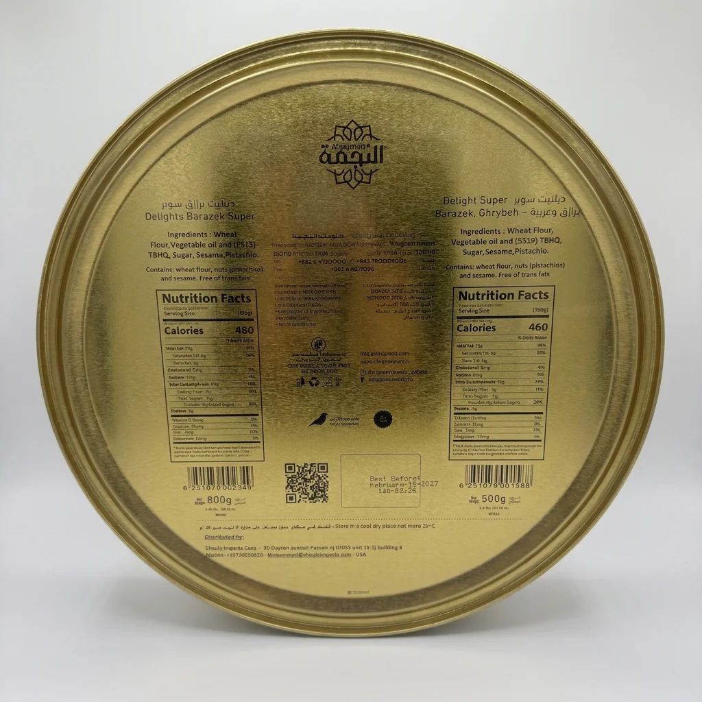AlNeimah Delights Barazek Super & Ghraybeh 500g - Premium Syrian Sesame Cookies - Image 2