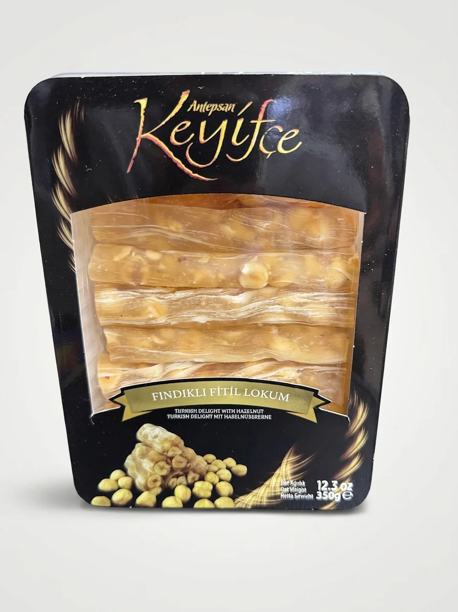 Antepsan Keyifce Turkish Delight with Hazelnut 12.3 oz - Fındıklı Fitil Lokum