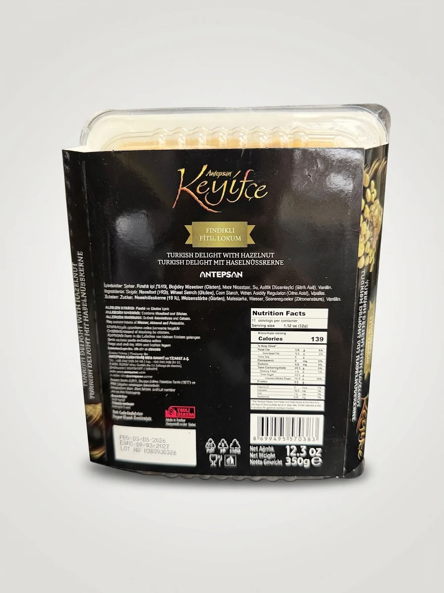 Antepsan Keyifce Turkish Delight with Hazelnut 12.3 oz - Fındıklı Fitil Lokum - Image 2