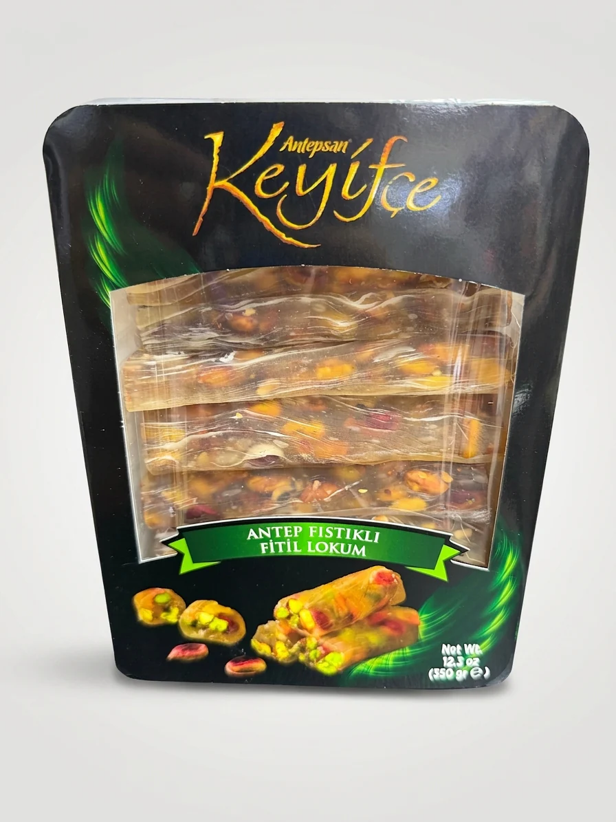 Antepsan Keyifce Turkish Delight with Pistachio 12.3 oz - Authentic Lokum