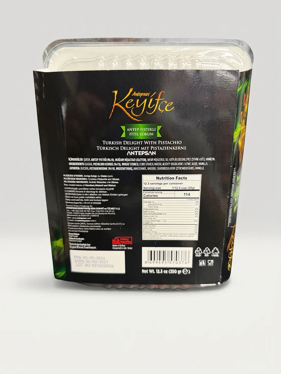 Antepsan Keyifce Turkish Delight with Pistachio 12.3 oz - Authentic Lokum - Image 2