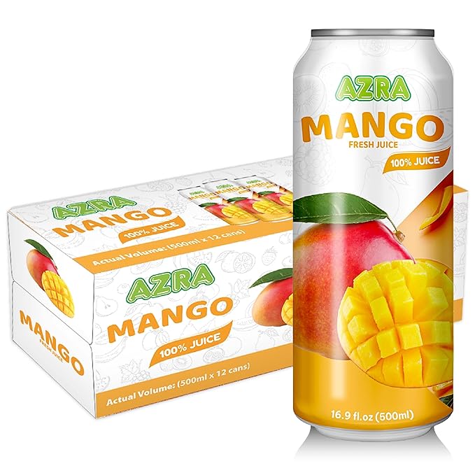 AZRA 100% Juice – 500ml Cans, Zero Sugar Beverages for  Kids & Adults - Image 10