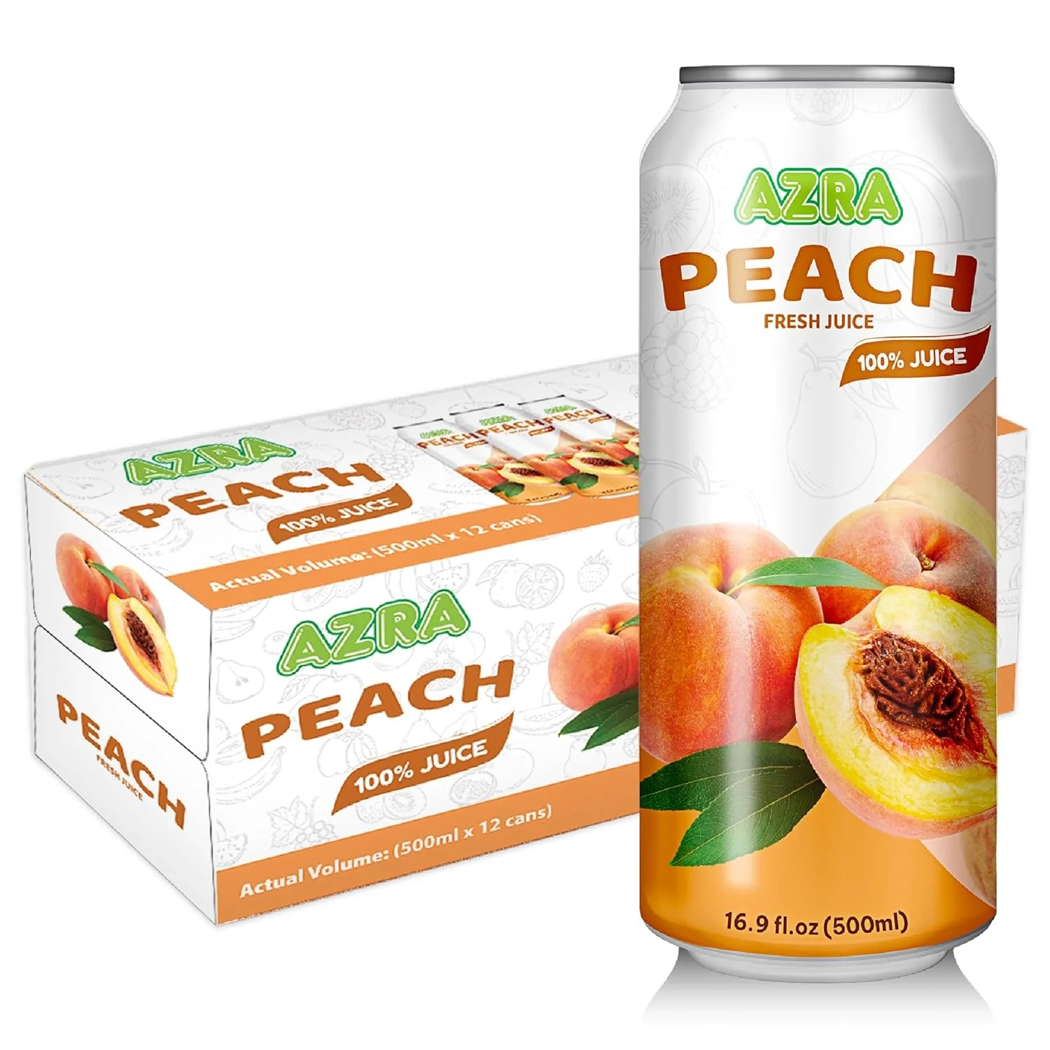 AZRA 100% Juice – 500ml Cans, Zero Sugar Beverages for  Kids & Adults - Image 14