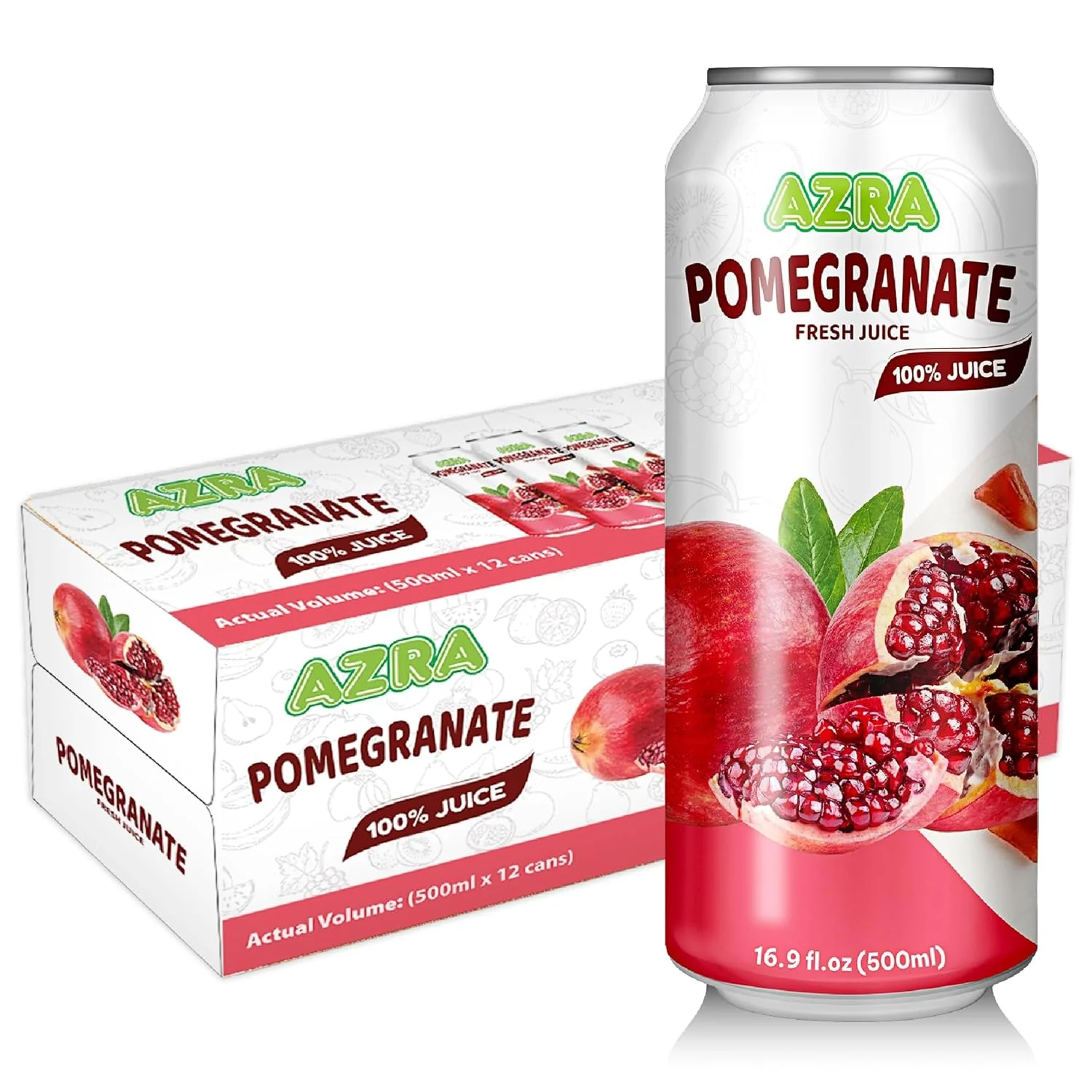 AZRA 100% Juice – 500ml Cans, Zero Sugar Beverages for  Kids & Adults - Image 16