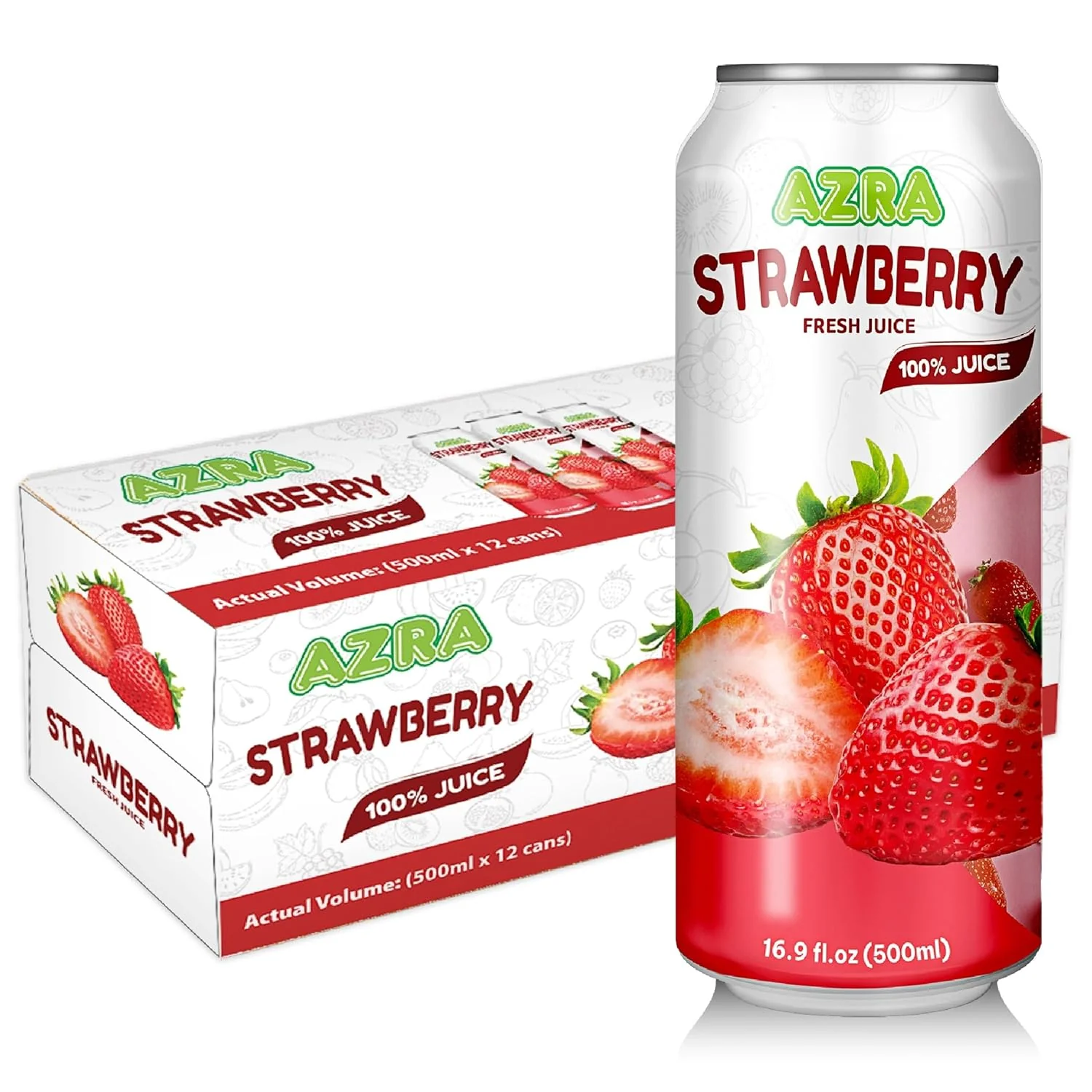 AZRA 100% Juice – 500ml Cans, Zero Sugar Beverages for  Kids & Adults - Image 18