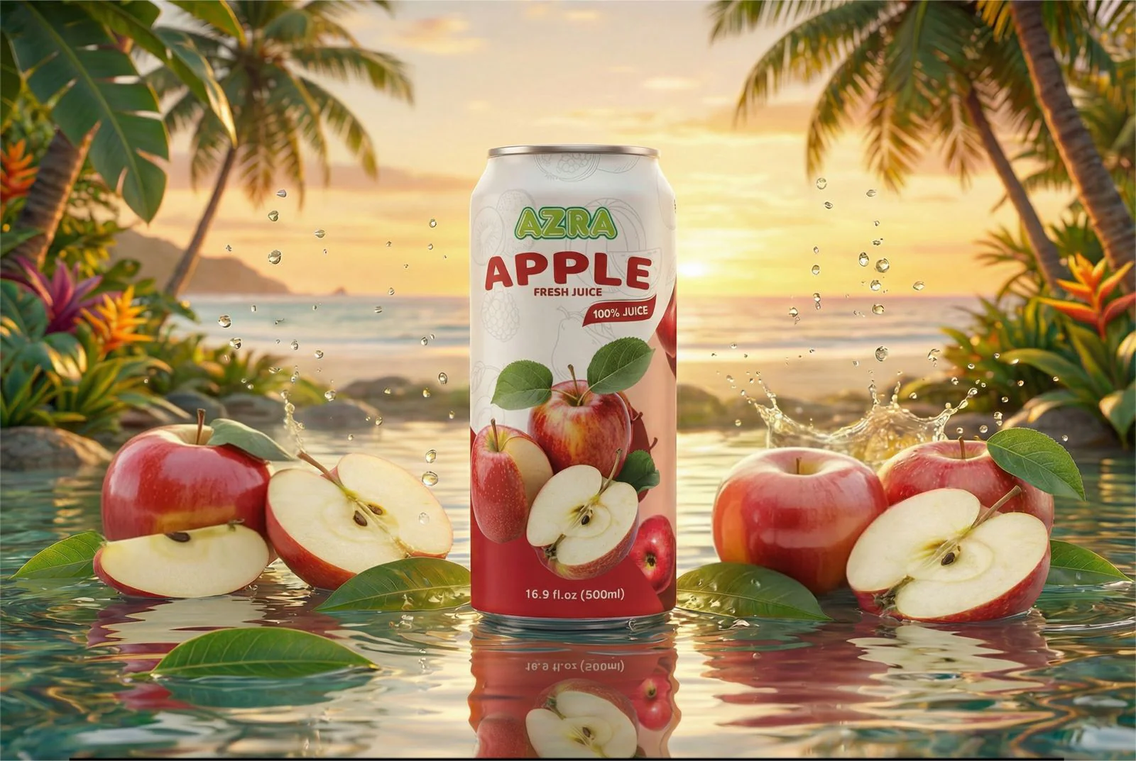 AZRA 100% Juice – 500ml Cans, Zero Sugar Beverages for  Kids & Adults - Image 3