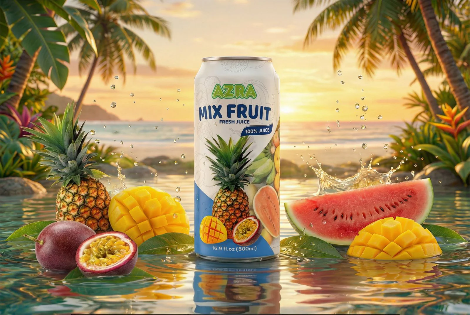 AZRA 100% Juice – 500ml Cans, Zero Sugar Beverages for  Kids & Adults - Image 35