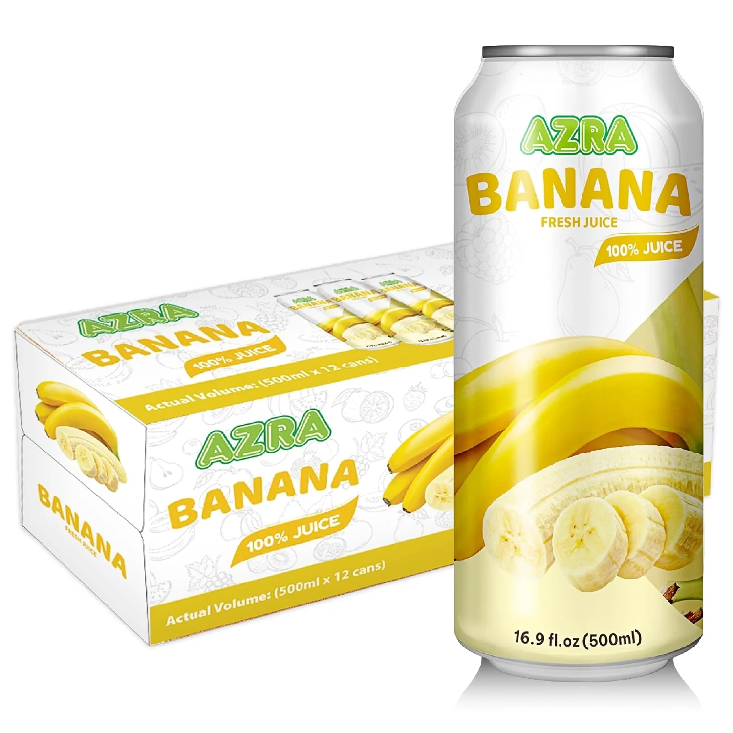 AZRA 100% Juice – 500ml Cans, Zero Sugar Beverages for  Kids & Adults - Image 5