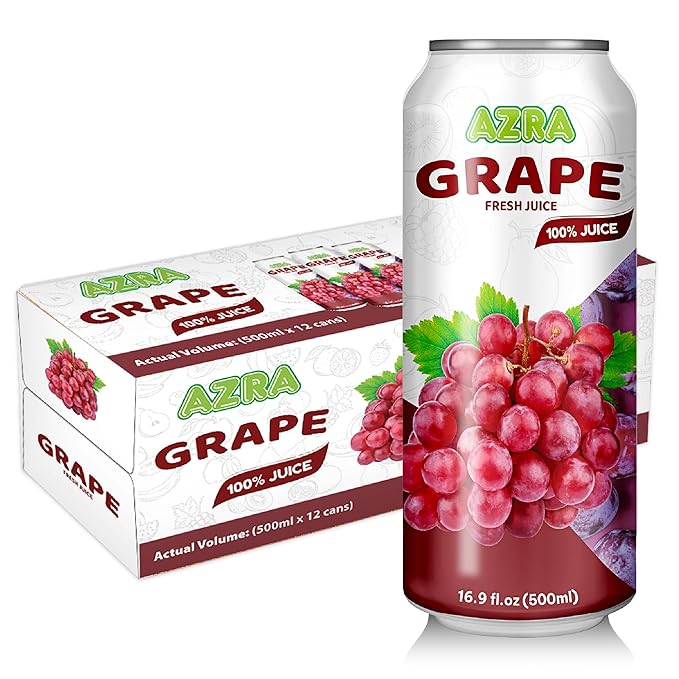 AZRA 100% Juice – 500ml Cans, Zero Sugar Beverages for  Kids & Adults - Image 6