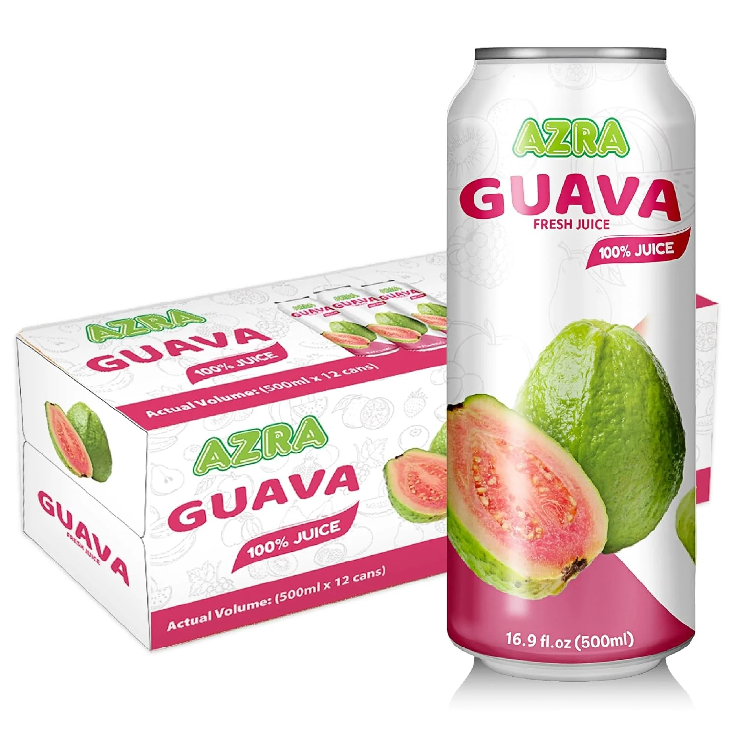 AZRA 100% Juice – 500ml Cans, Zero Sugar Beverages for  Kids & Adults - Image 7