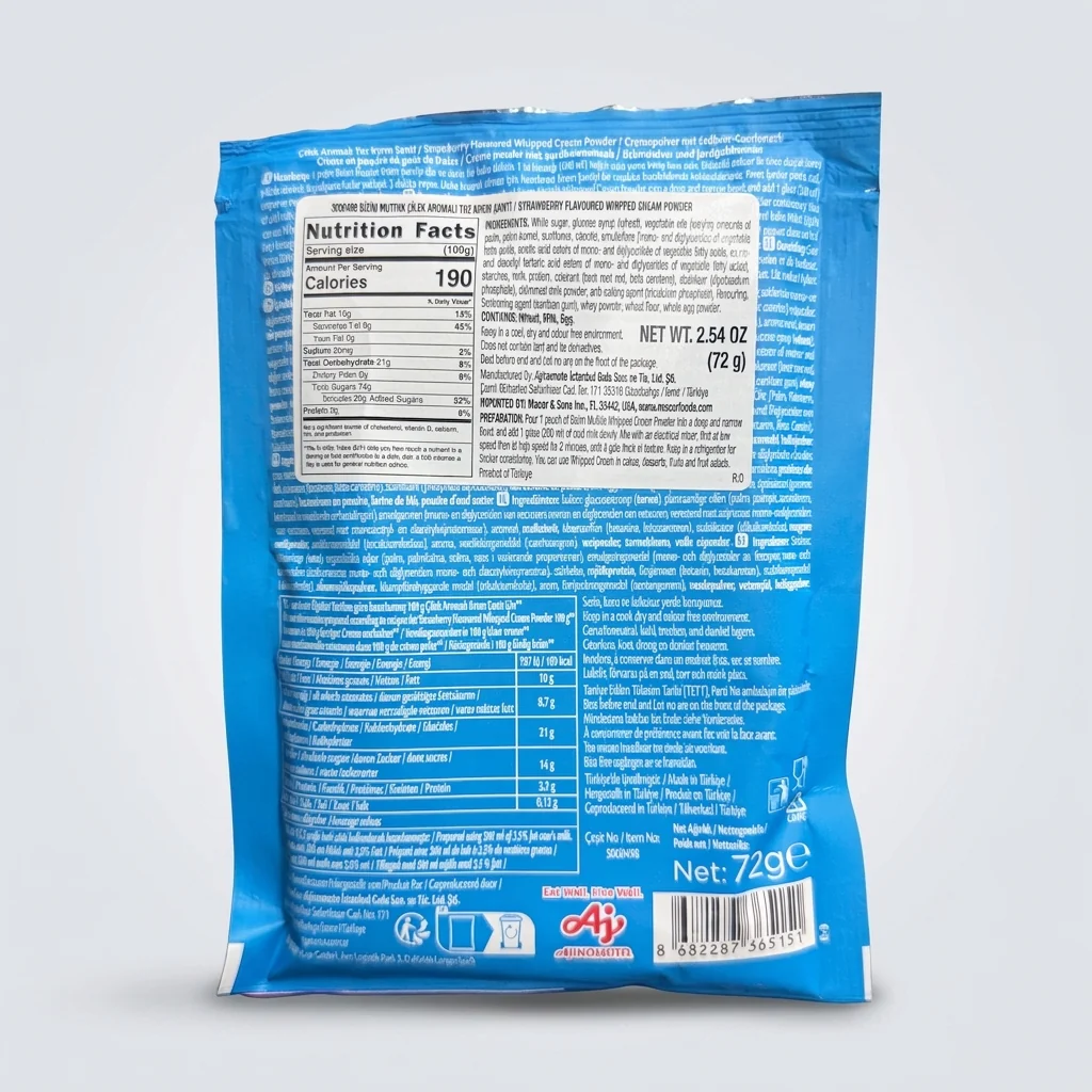 Bizim Mutfak Krem Santi 72g - Strawberry Whipped Cream Powder - Image 2