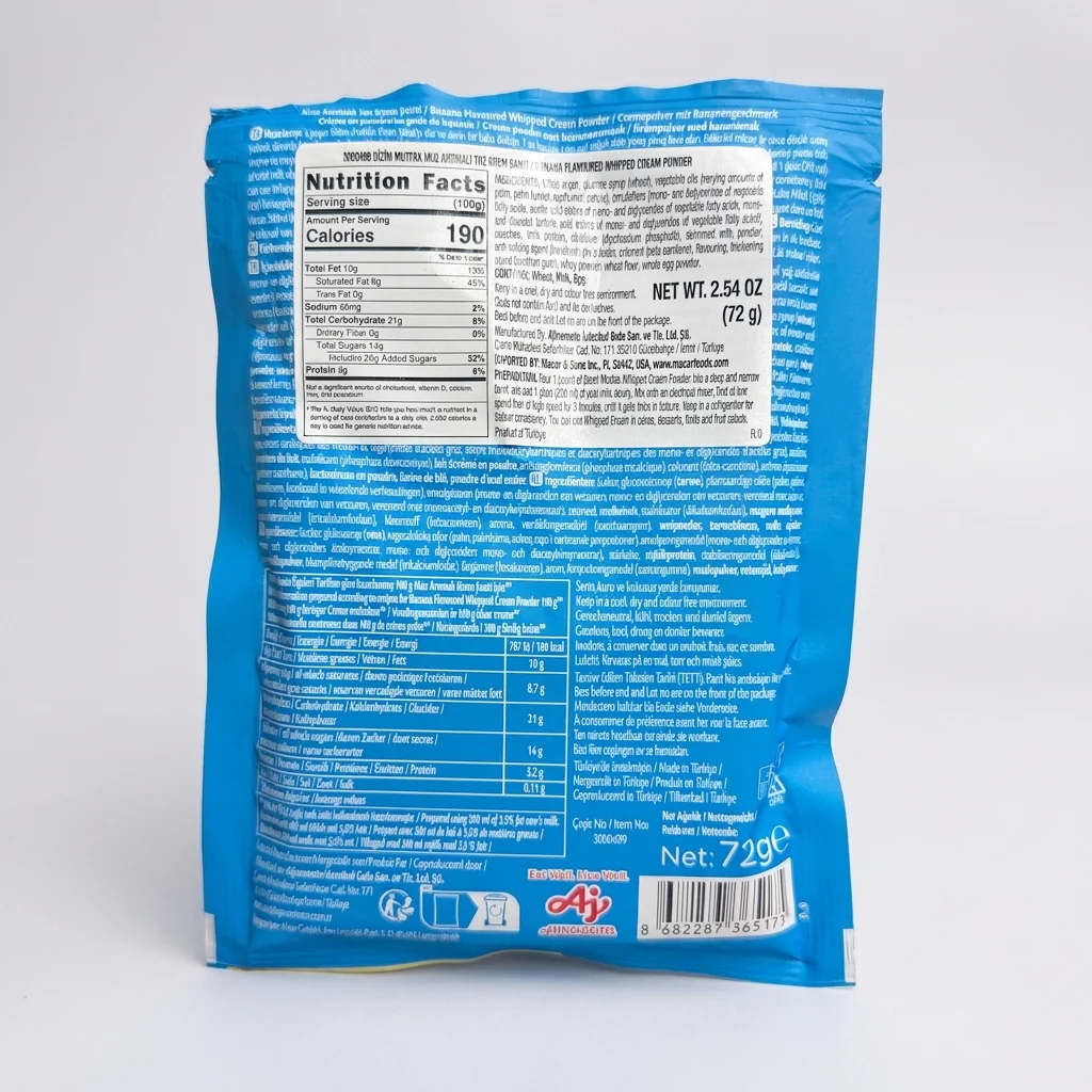 Bizim Mutfak Krem Santi Banana Whipped Cream Powder 72g - Turkish - Image 2