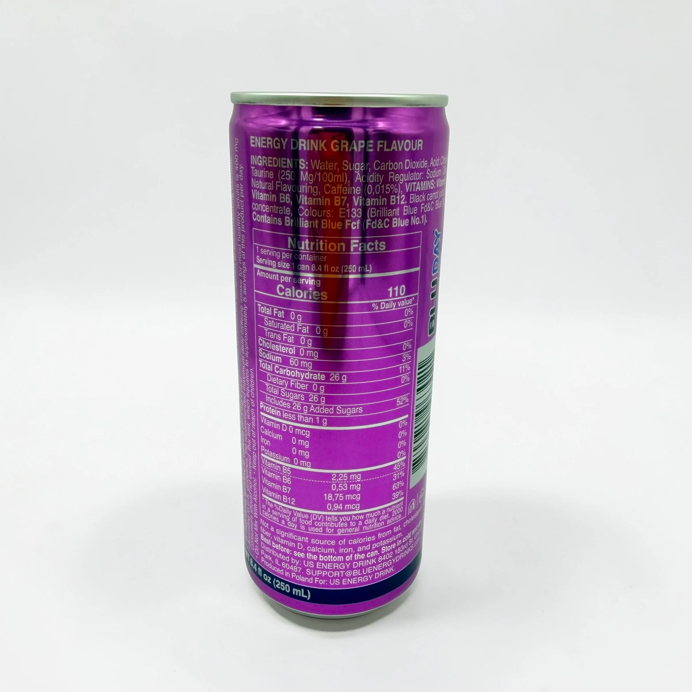 Blu Day Grape Flavor Energy Drink - Image 5