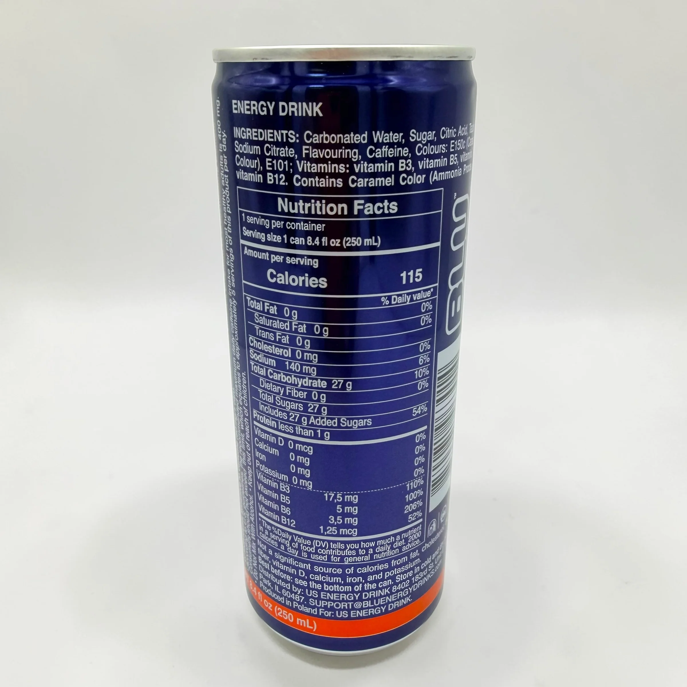 BLU DAY Refreshing Classic Energy Drink 250ml Can - Image 6