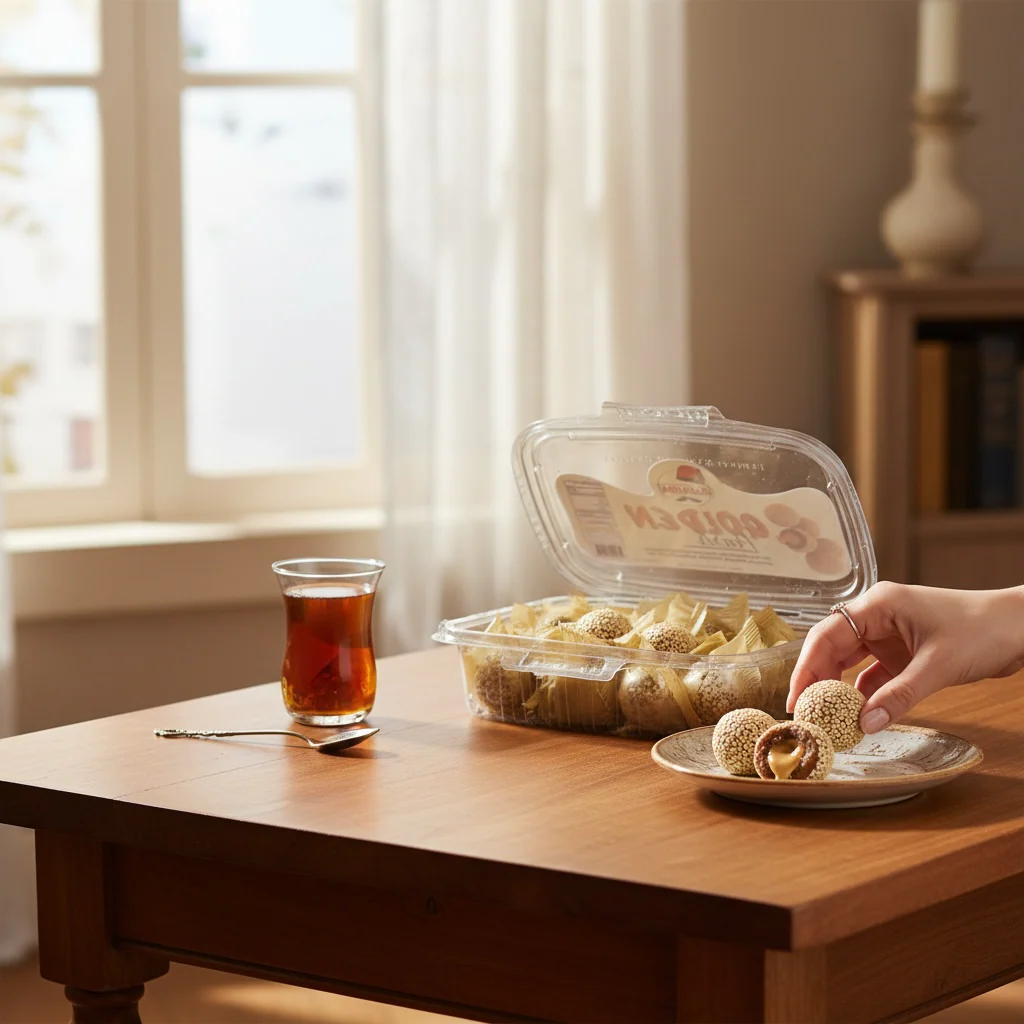 Golden Pearls Date Balls Stuffed With Tahini And Covered With Sesame - Authentic Middle Eastern Treat - Image 5