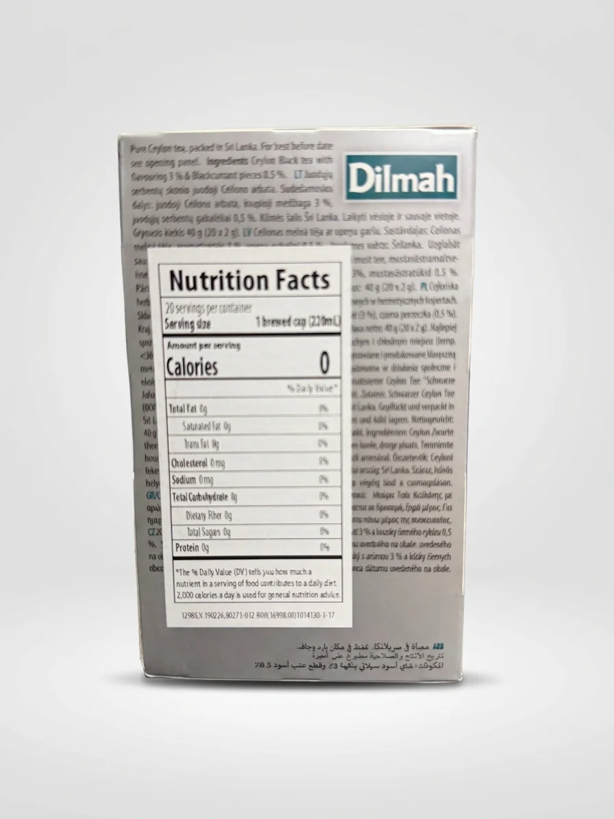 Dilmah Blackcurrant Ceylon Tea 20 Bags - Exquisitely Flavoured Black Tea - Image 2