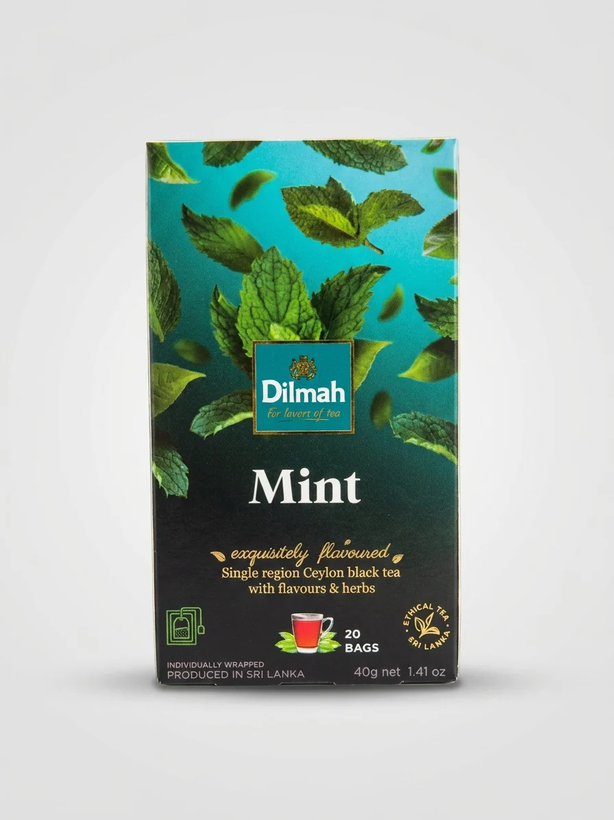 Dilmah Mint Ceylon Black Tea 40g - 20 Individually Wrapped Bags