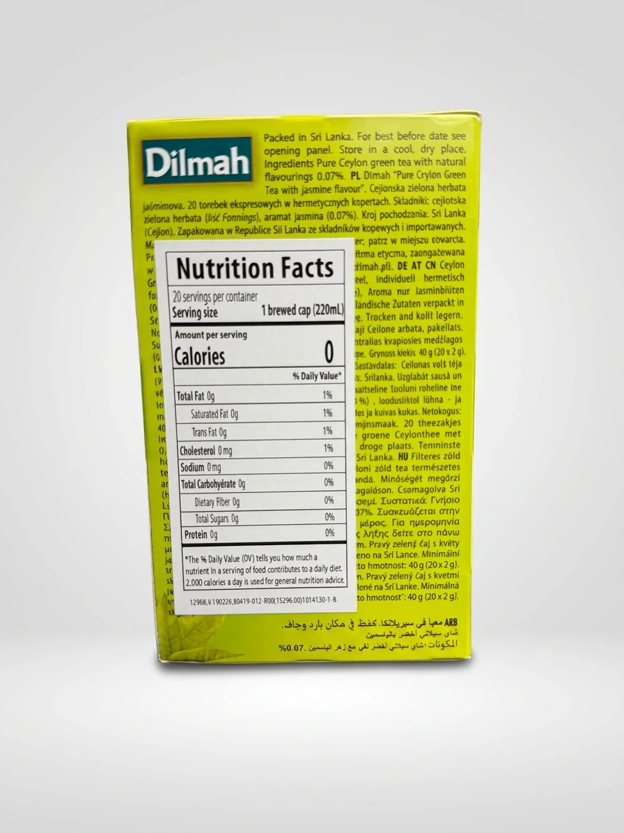 Dilmah Pure Ceylon Green Tea with Jasmine 40g - 20 Tea Bags - Image 2