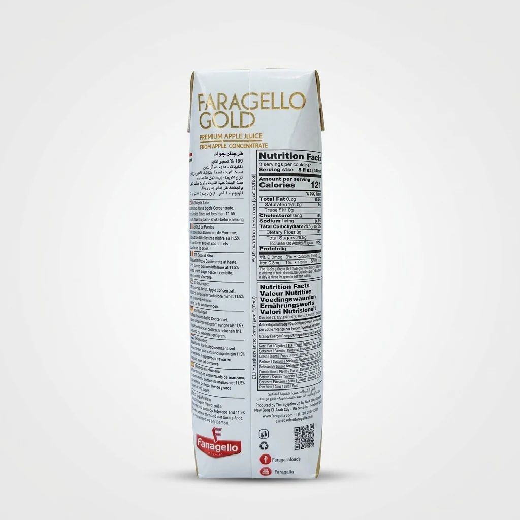 Faragello Gold Premium Apple Juice 1 Liter - 100% Pure Concentrate - Image 2
