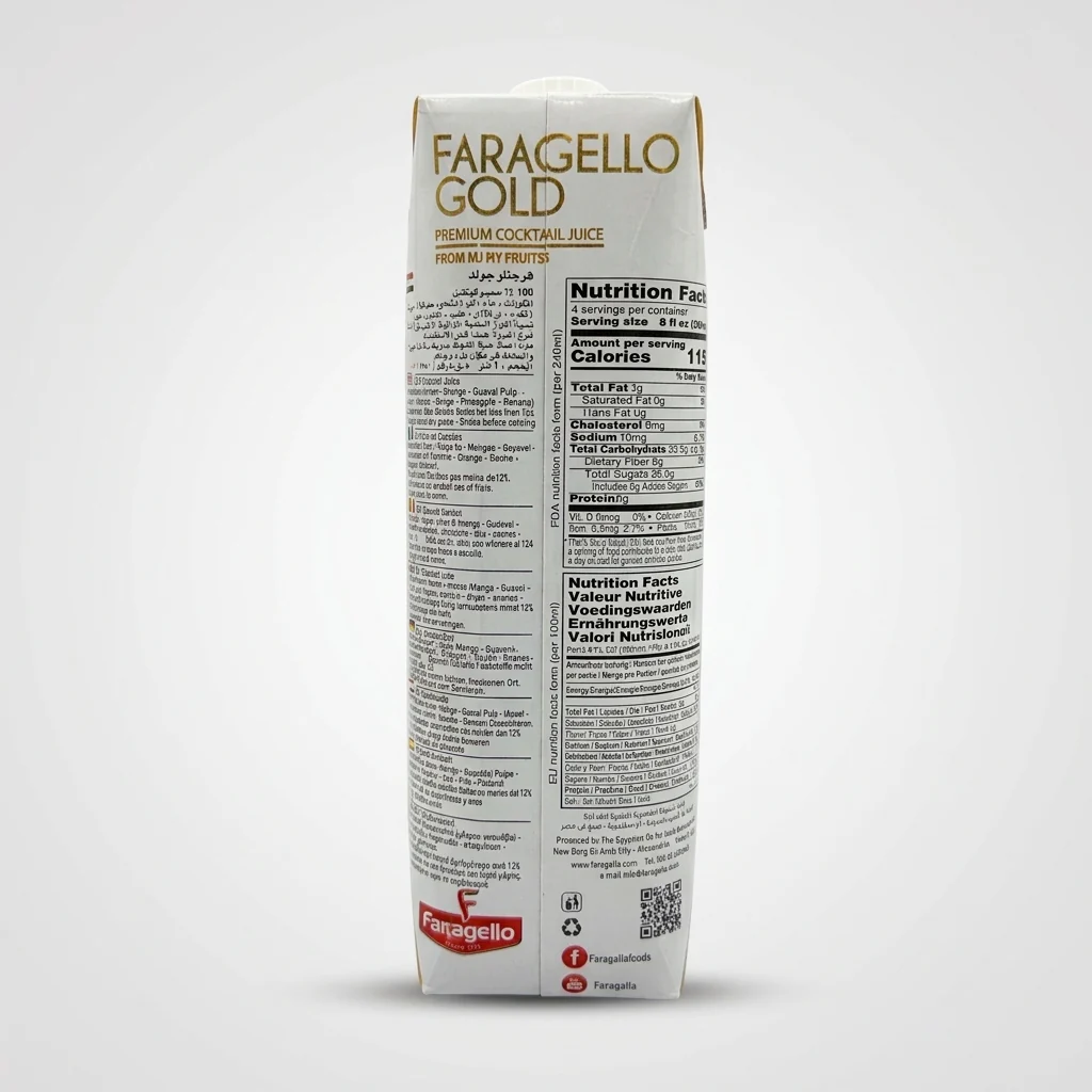 Faragello Gold Premium Cocktail Juice 1 Liter - Mixed Fruit Blend - Image 2