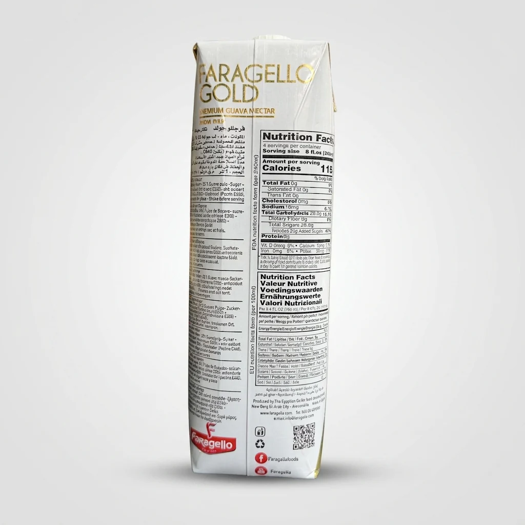 Faragello Gold Premium Guava Nectar 1 Liter - 35% Fruit Content - Image 2