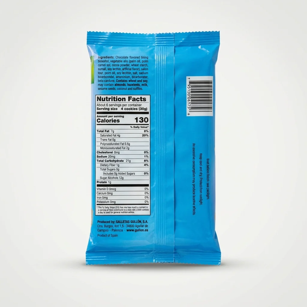 Gullón Sugar Free Chocolate Wafer 6.34 oz - Zero Trans Fat - Image 2