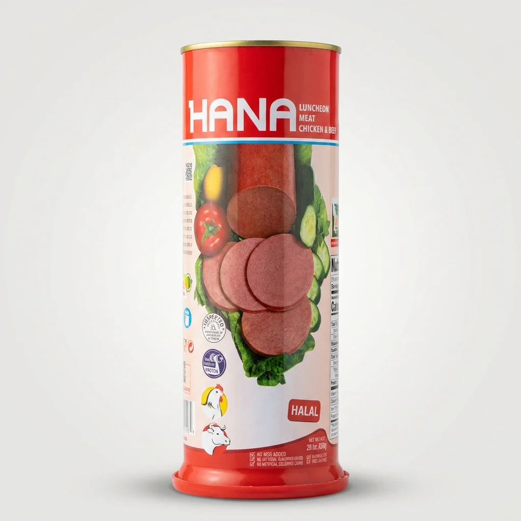HANA Luncheon Meat Chicken & Beef 28 oz - Halal Premium Canned Meat