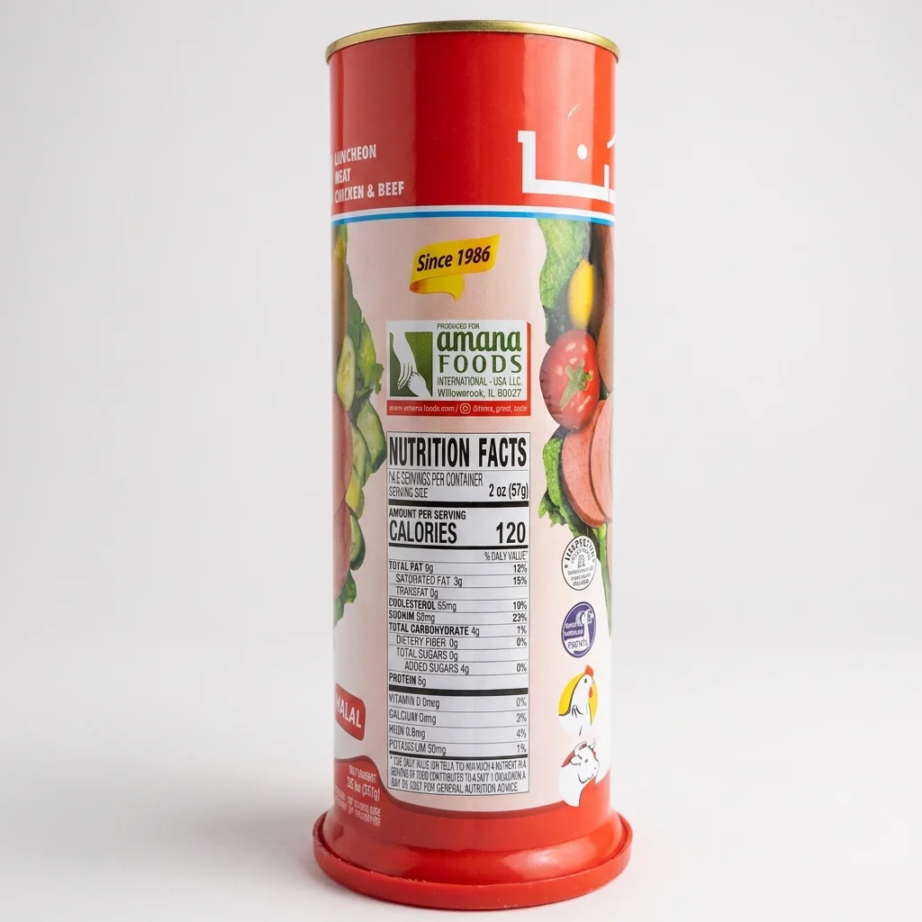 HANA Luncheon Meat Chicken & Beef 28 oz - Halal Premium Canned Meat - Image 2