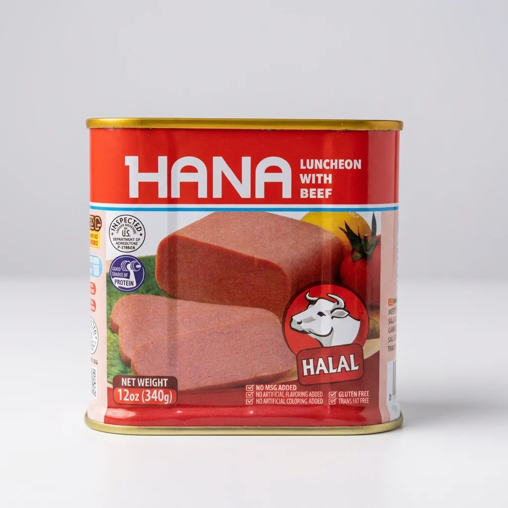 Hana Luncheon Meat with Beef 12oz - Halal Canned Meat
