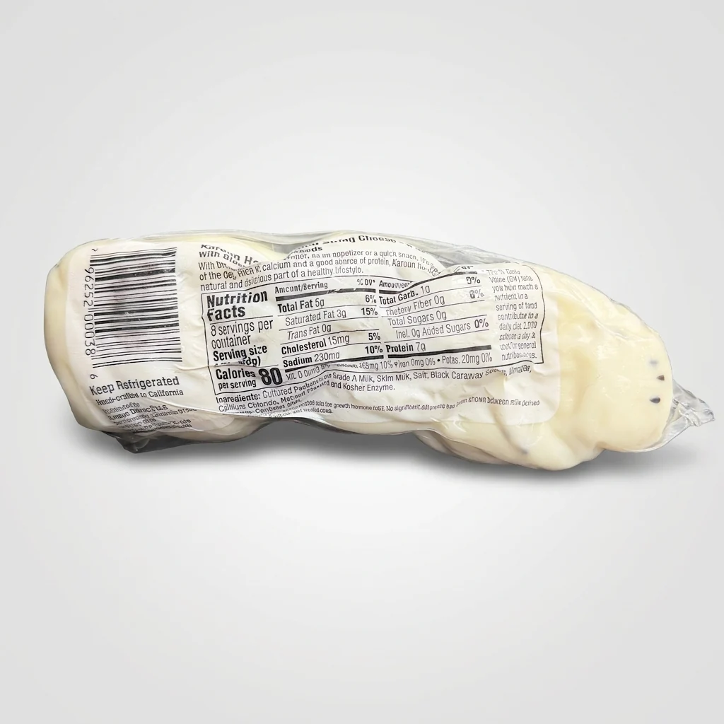 Hand Brand String Cheese with Black Caraway Seeds 8 oz - Part Skim Mozzarella - Image 2