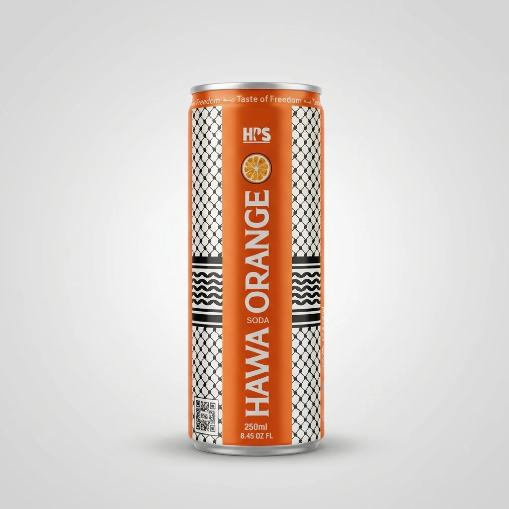 Hawa Orange Soda 250ml - Premium Palestinian Carbonated Drink