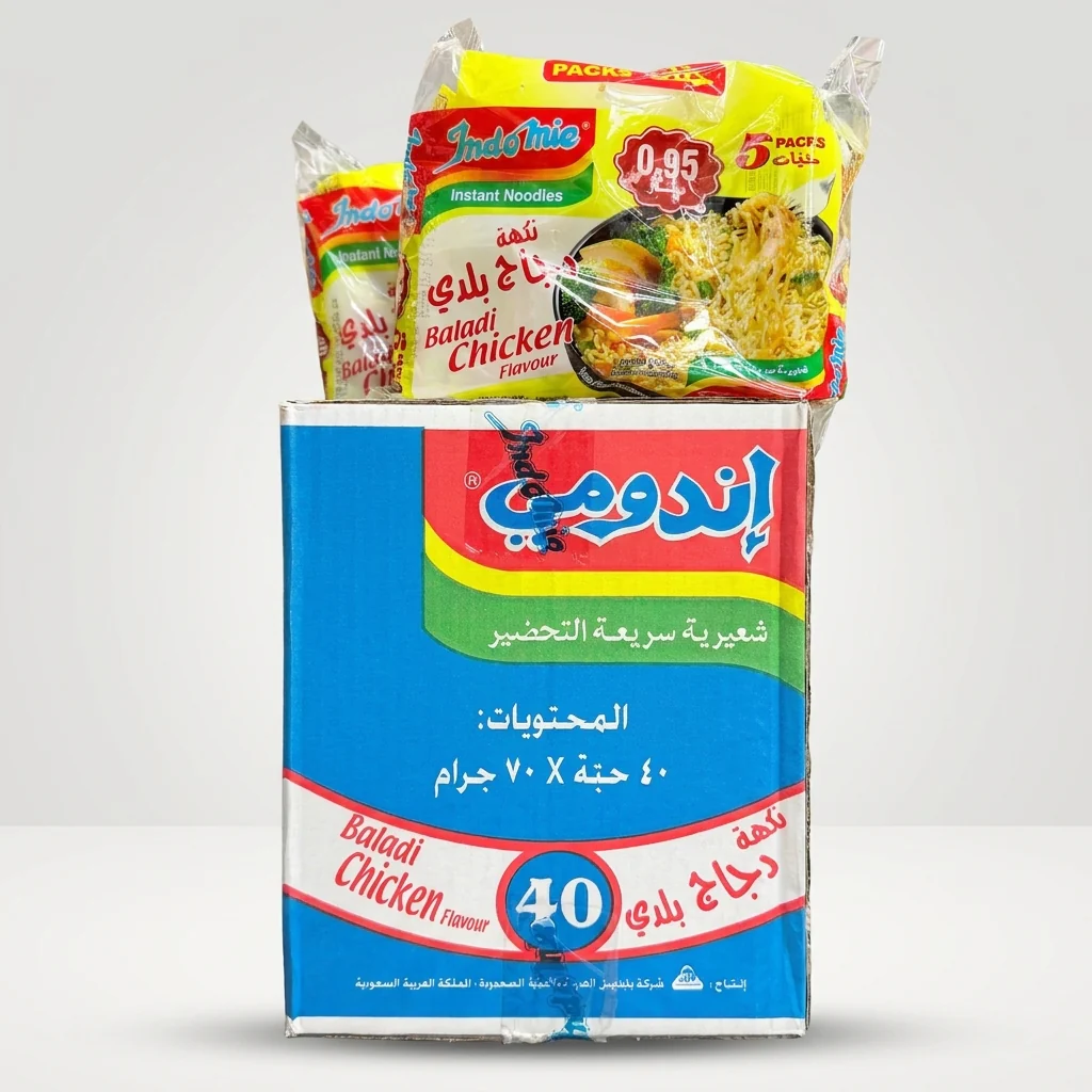 Box Indomie Baladi Chicken Instant Noodles 40 Pack - Saudi Made Rasa Ayam - Image 2