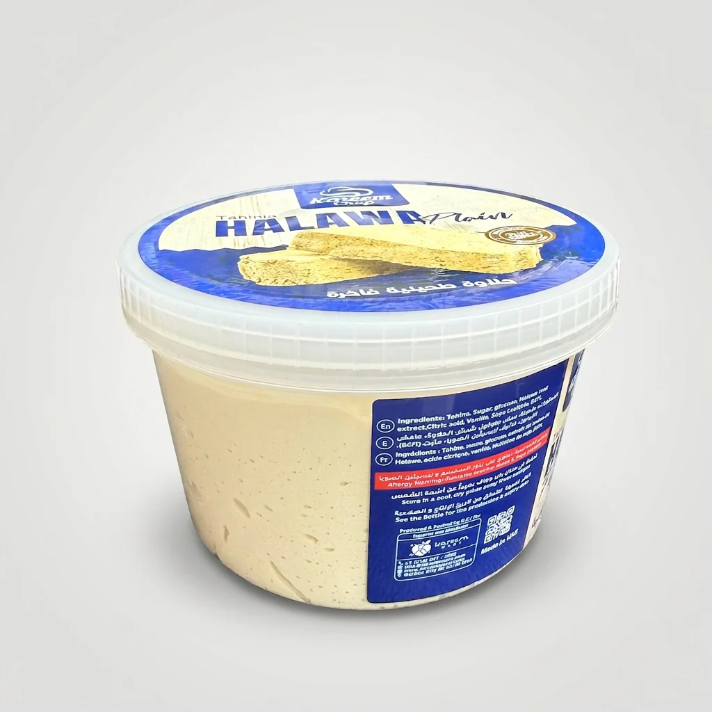 Kareem Chef Tahinia Halawa Plain 17.6 oz - Traditional Sesame Halva - Image 2