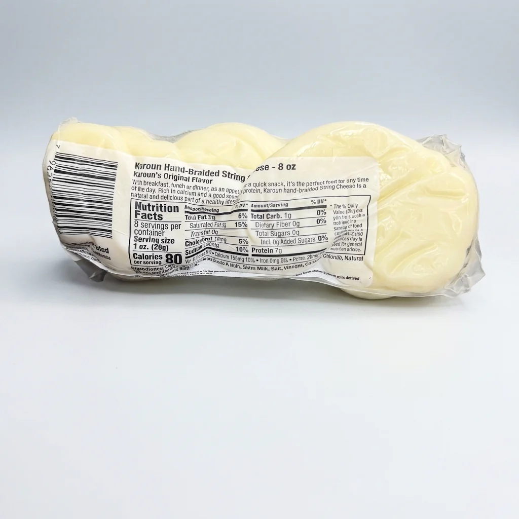 Karoun Braided String Cheese 8 oz - Original Flavor Part Skim Milk - Image 2