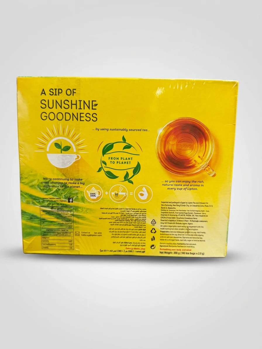 Lipton Yellow Label Black Tea 100 Tea Bags - Premium Egyptian Blend - Image 2