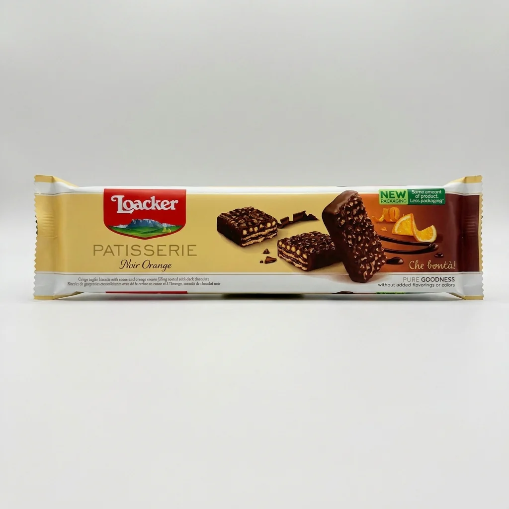 Loacker Patisserie Noir Orange 100g - Dark Chocolate Wafer Biscuits