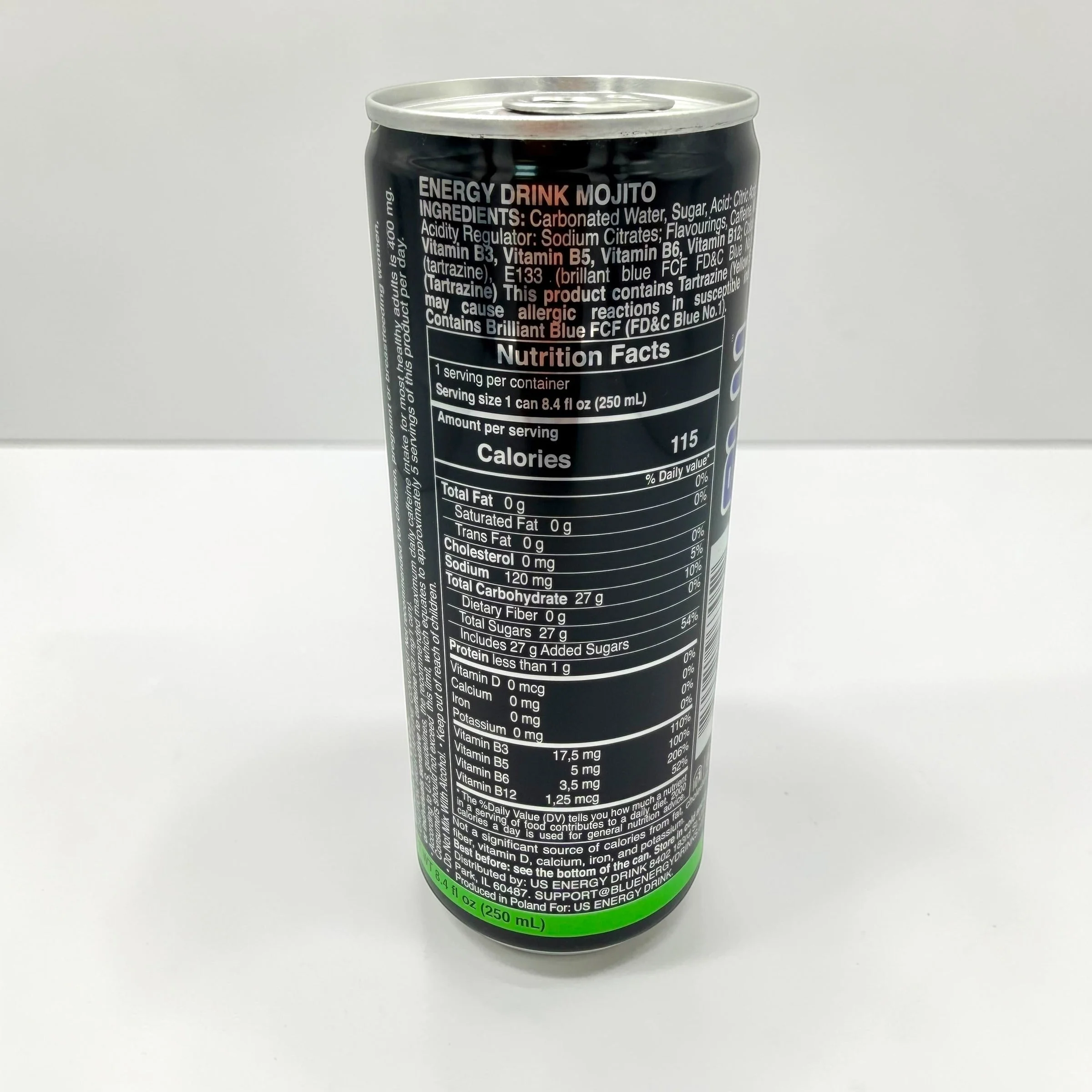 BLU Mojito Energy Drink 250ml Can - Image 6