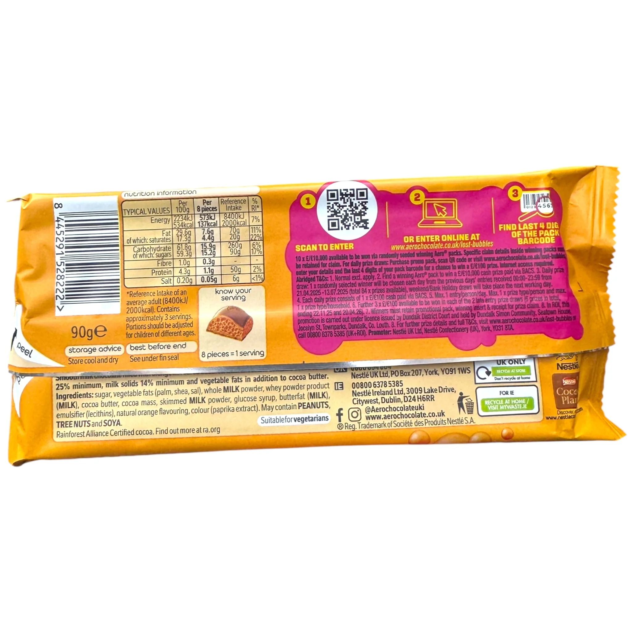 Nestle Aero Chocolate Bar – Orange - Image 2