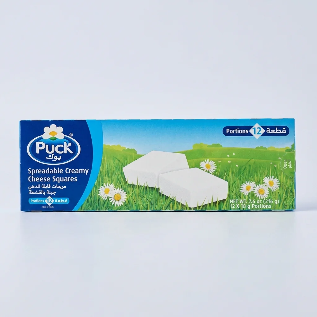 Puck Spreadable Creamy Cheese Squares 7.6 oz - 12 Portions