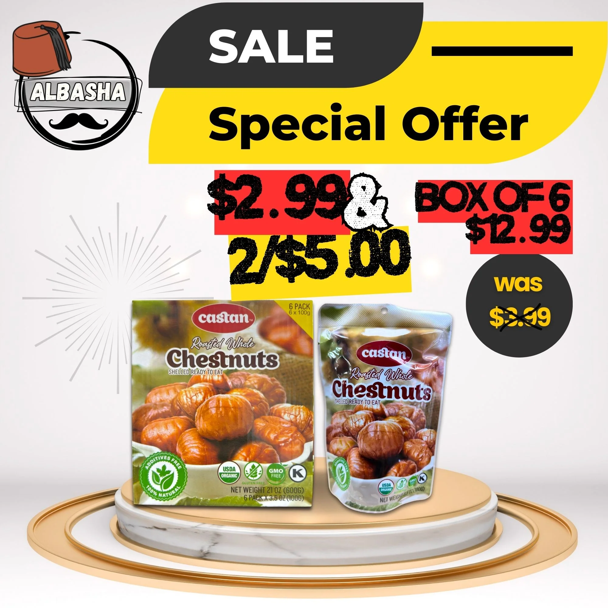 Castan Roasted Whole Chestnuts Snack – 6 Pack - Image 6