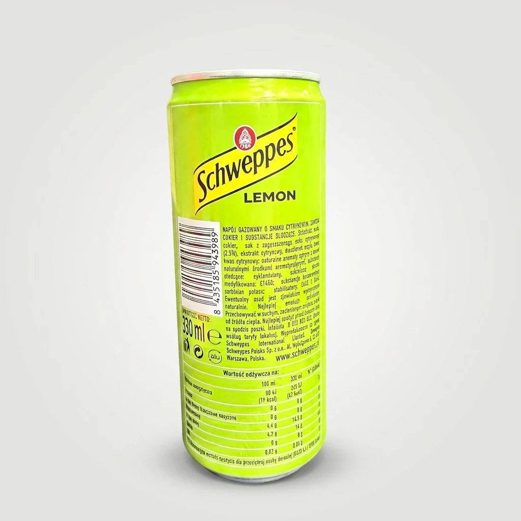 Schweppes Lemon 330ml - Premium Sparkling Citrus Beverage - Image 2