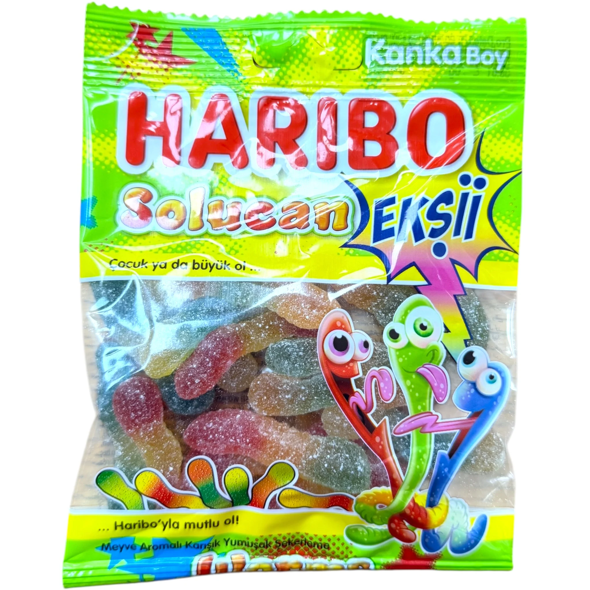 Haribo Sour Gummy Worms Halal Beef Gelatin