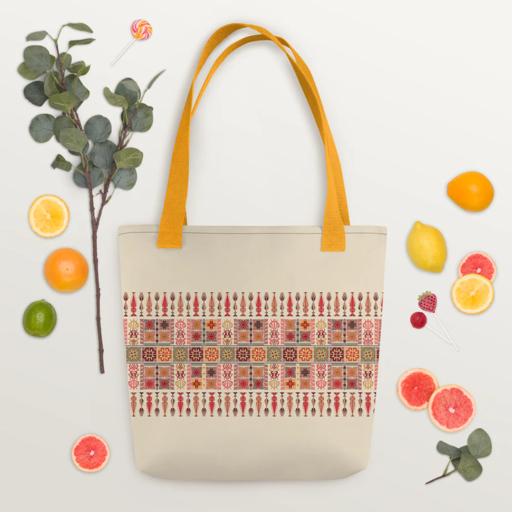 Spacious Tote Bag – Colorful Art Pattern, 15" x 15" - Image 12