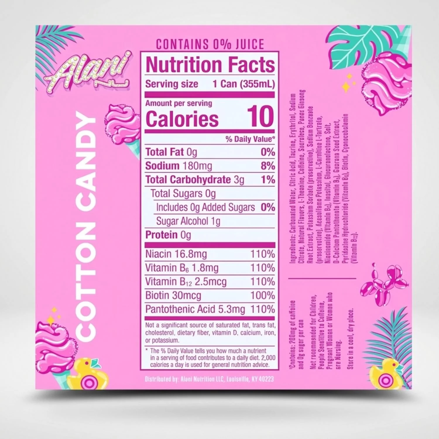 Alani Energy Sugar Free Energy Beverage - Cotton Candy Flavor, Refreshing & Guilt-Free - Image 2