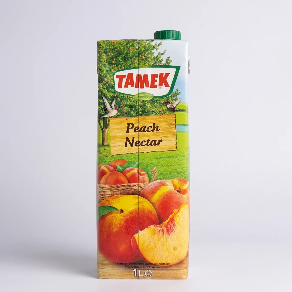 Tamek Peach Nectar 1L - Premium Turkish Fruit Juice Drink